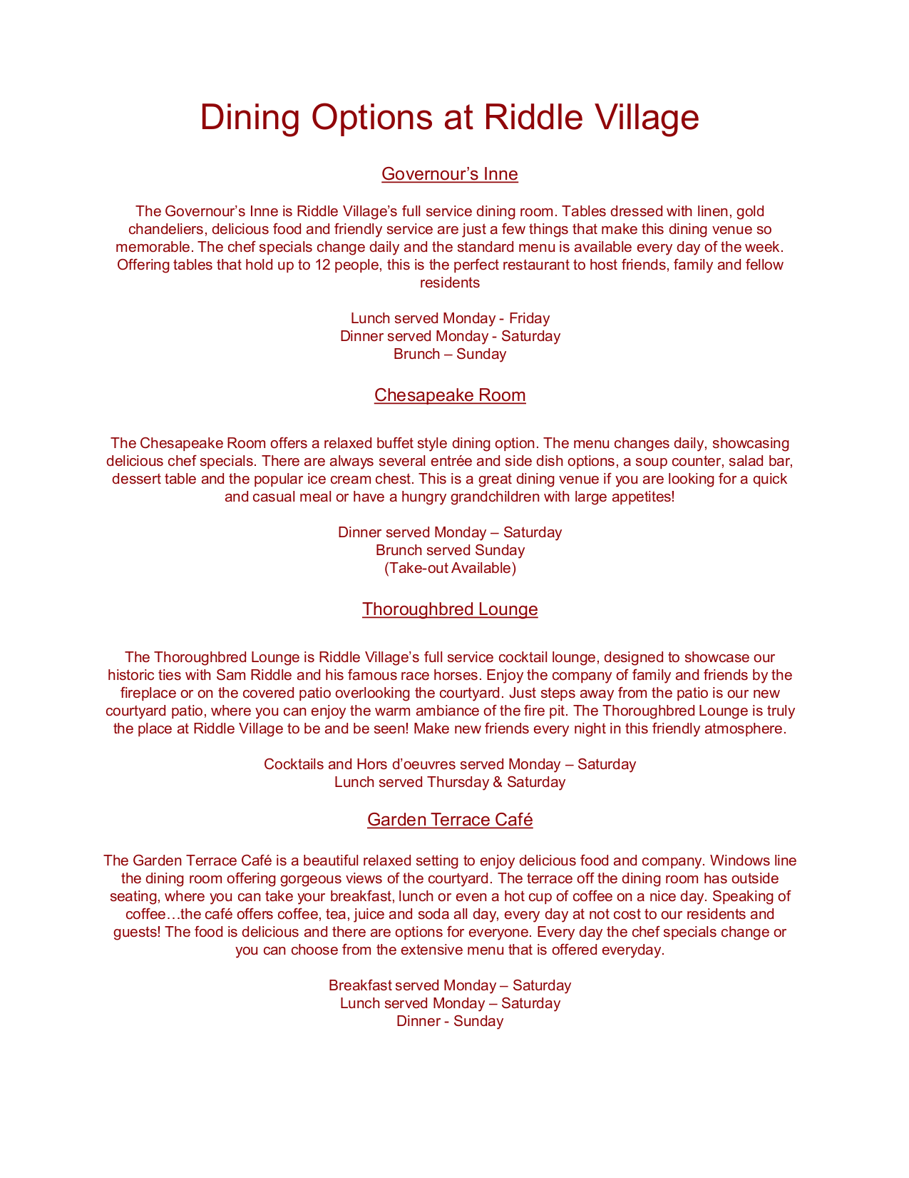 Riddle Village Senior Living Community Assisted Living, Nursing Home